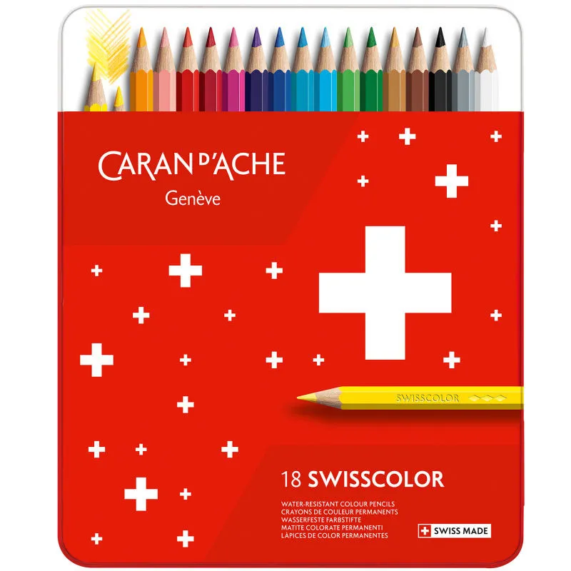 Boîte 18 crayons de couleur permanents Swisscolor - Caran d'Ache
