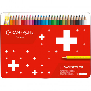 Boîte 30 crayons de couleur permanents Swisscolor - Caran d'Ache