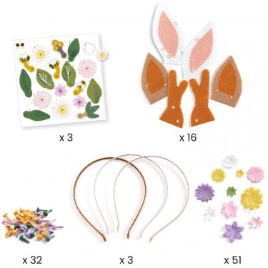3 serre-têtes à créer "Flower friends" DIY DJECO 7927
