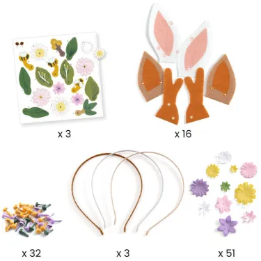 3 serre-têtes à créer "Flower friends" DIY DJECO 7927