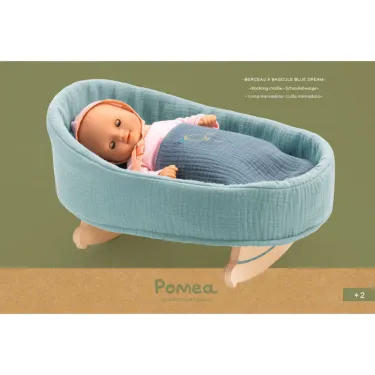 Berceau à bascule en bois "Blue Dream" pour poupée POMEA de Djeco 7848