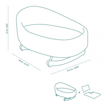 Berceau à bascule en bois "Blue Dream" pour poupée POMEA de Djeco 7848