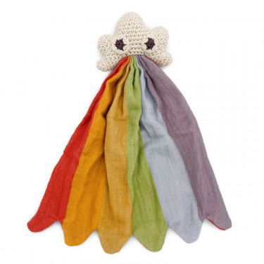 Doudou en coton bio "Nuage arc-en-ciel" The veggy toys