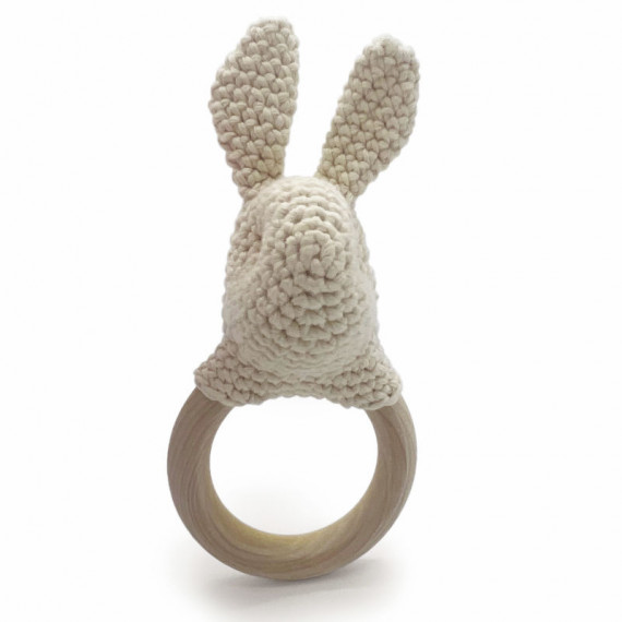 Anneau de dentition "Lapin" en crochet en coton bio The veggy toys