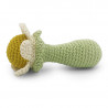 Hochet "Fleur" pour bébé en crochet en coton bio The veggy toys