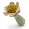 Hochet "Fleur" pour bébé en crochet en coton bio The veggy toys