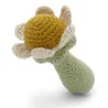 Hochet "Fleur" pour bébé en crochet en coton bio The veggy toys