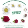 Jouet réversible Fraise/Fleur en crochet en coton bio - Myum -The veggy toys