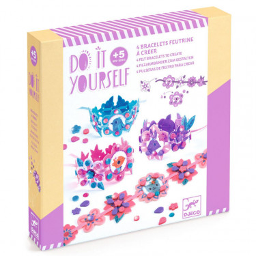 4 bracelets en feutrine à créer "Meilleures copines" DIY DJECO 7938