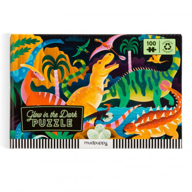 Puzzle qui Brille dans le Noir 'Parc des dinosaures' 100 pcs Mudpuppy
