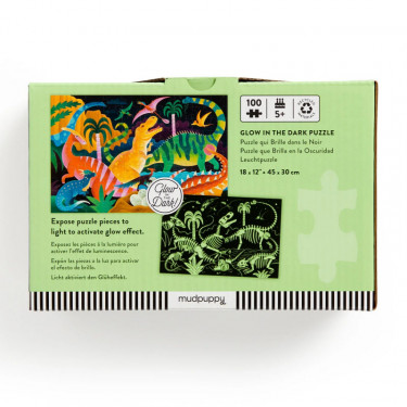 Puzzle qui Brille dans le Noir 'Parc des dinosaures' 100 pcs Mudpuppy
