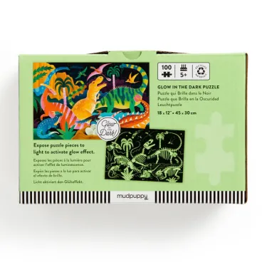 Puzzle qui Brille dans le Noir 'Parc des dinosaures' 100 pcs Mudpuppy