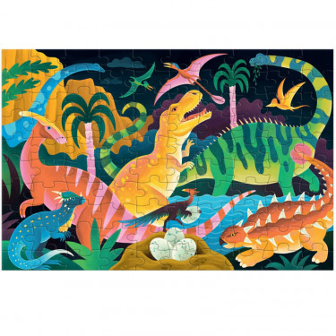 Puzzle qui Brille dans le Noir 'Parc des dinosaures' 100 pcs Mudpuppy