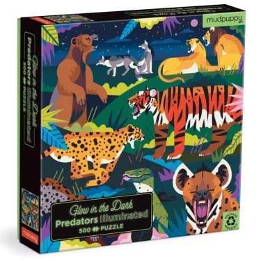 Puzzle qui Brille dans le Noir "Prédateurs" 500 pcs Mudpuppy