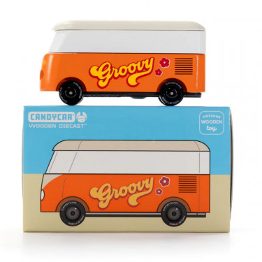 Combi Volkswagen T1 orange Groovy, voiture Candylab TOYS