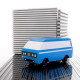 Combi Volkswagen T3 Van bleu, voiture Candylab TOYS