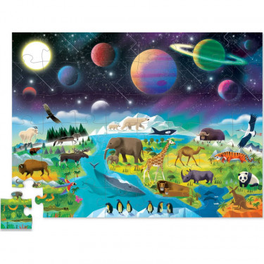 Puzzle dessus-dessous 'La Terre et l'Espace' 48 pcs CROCODILE CREEK