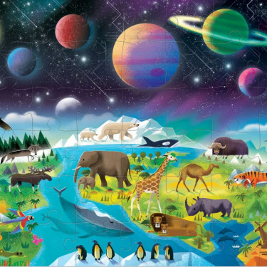 Puzzle dessus-dessous 'La Terre et l'Espace' 48 pcs CROCODILE CREEK