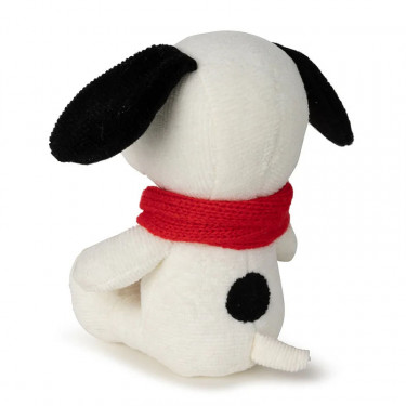 Peluche Snoopy assis en velours avec écharpe - 17cm
