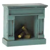 Cheminée miniature vintage pour souris Maileg - bleue