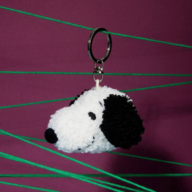 Porte-clefs Tête de Snoopy en peluche