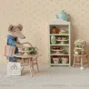 Ensemble table ovale avec banc vintage en métal pour souris Maileg - Rose pâle