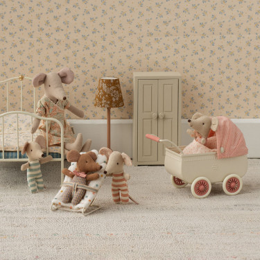 Landau pour bébé souris Maileg - Rose