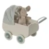 Landau avec bébé souris Maileg - Bleu menthe