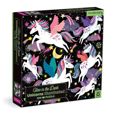 Puzzle qui Brille dans le Noir "Licornes" 300 pcs Mudpuppy