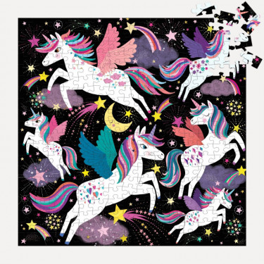 Puzzle qui Brille dans le Noir "Licornes" 300 pcs Mudpuppy
