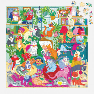Réunion de chats - Puzzle 500 pcs Mudpuppy