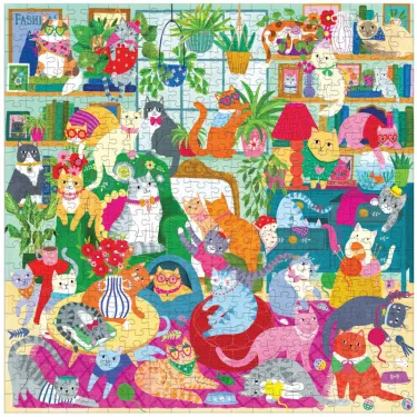 Réunion de chats - Puzzle 500 pcs Mudpuppy