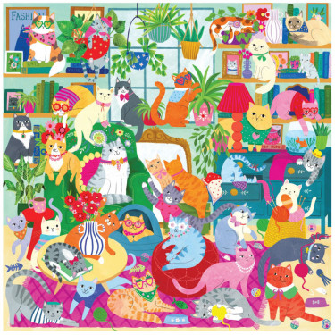 Réunion de chats - Puzzle 500 pcs Mudpuppy