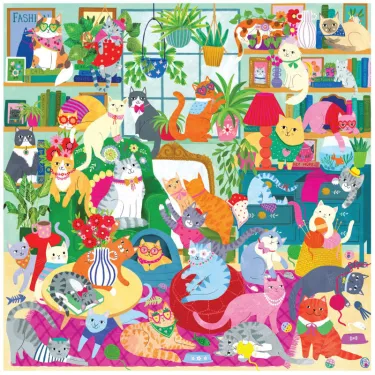 Réunion de chats - Puzzle 500 pcs Mudpuppy