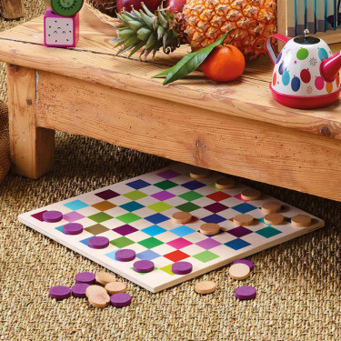 Jeu de Dames en bois multicolore - VILAC 6116