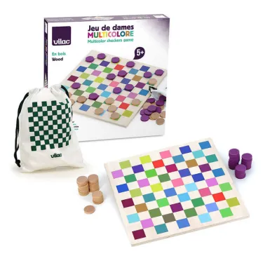 Jeu de Dames en bois multicolore - VILAC 6116