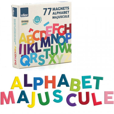 Coffret de magnets en bois "Lettres majuscules" VILAC 6705