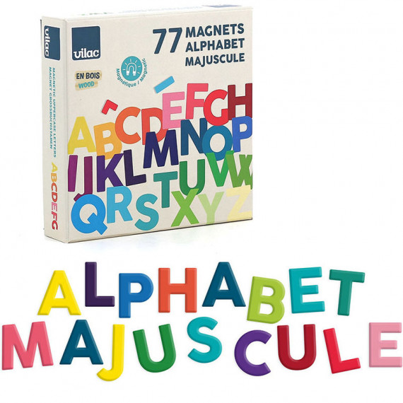 Coffret de magnets en bois "Lettres majuscules" VILAC 6705