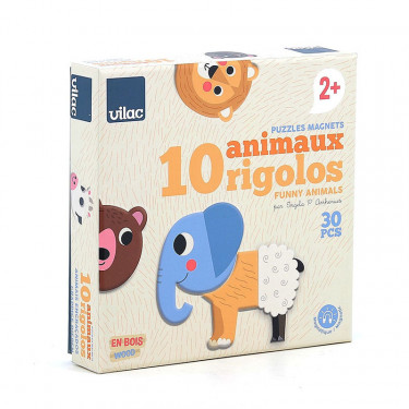 Coffret de magnets en bois "10 animaux rigolos" Ingela P. Arrhenius VILAC 7624