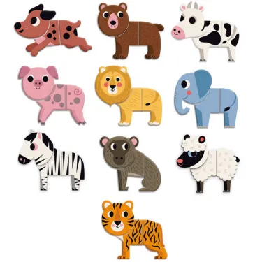 Coffret de magnets en bois "10 animaux rigolos" Ingela P. Arrhenius VILAC 7624