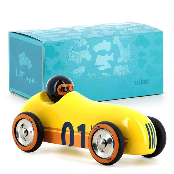Voiture en bois Old Sport Compet' jaune VILAC 2290Y