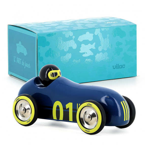Voiture en bois Old Sport Compet' bleu nuit VILAC 2290K
