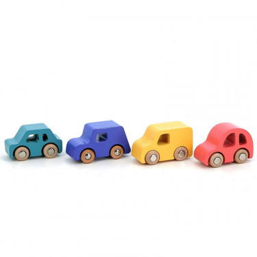 Coffret de 4 voitures en bois VILAC - City cars Vilacity