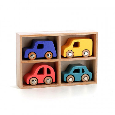 Coffret de 4 voitures en bois VILAC - City cars Vilacity