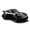 Voiture miniature Porsche 911 noire, modèle Racing Car Porsche 911 Noire, jouet Baghera – 530, profil inclinée sur fond blanc.