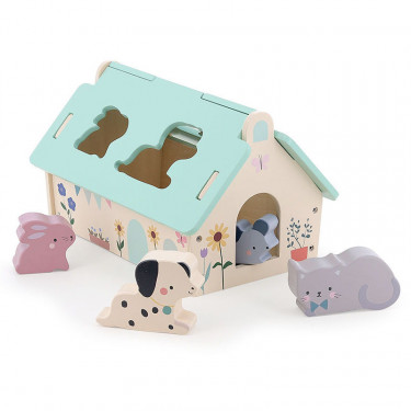 Boîte à formes en bois 'Maison des animaux' Sarah Betz - VILAC 7119