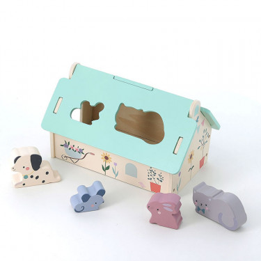Boîte à formes en bois 'Maison des animaux' Sarah Betz - VILAC 7119
