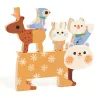 Puzzle relief en bois Woody Stack, jeu d'encastrement et d'empilement DJECO 1090