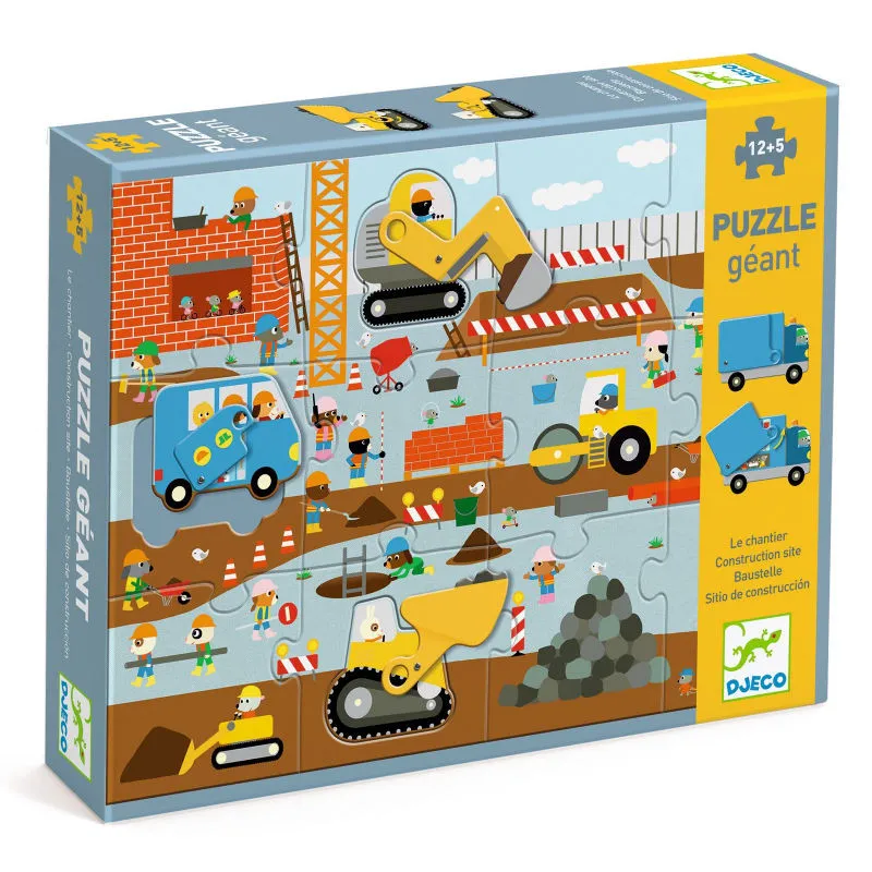 Puzzle géant "Le chantier" 12 + 5 pièces DJECO 7167
