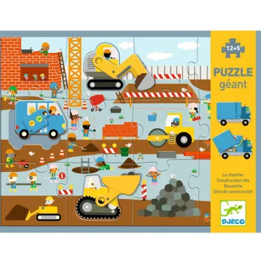 Puzzle géant "Le chantier" 12 + 5 pièces DJECO 7167